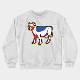 Gay pride happy positive cow Crewneck Sweatshirt